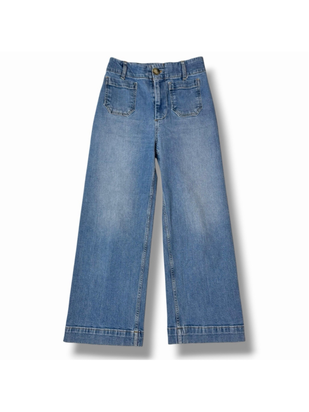 Anthropologie Pilcro The Skipper Wide Leg Crop Jeans Hi-Rise 26 Patch Pocket - Picture 2 of 11